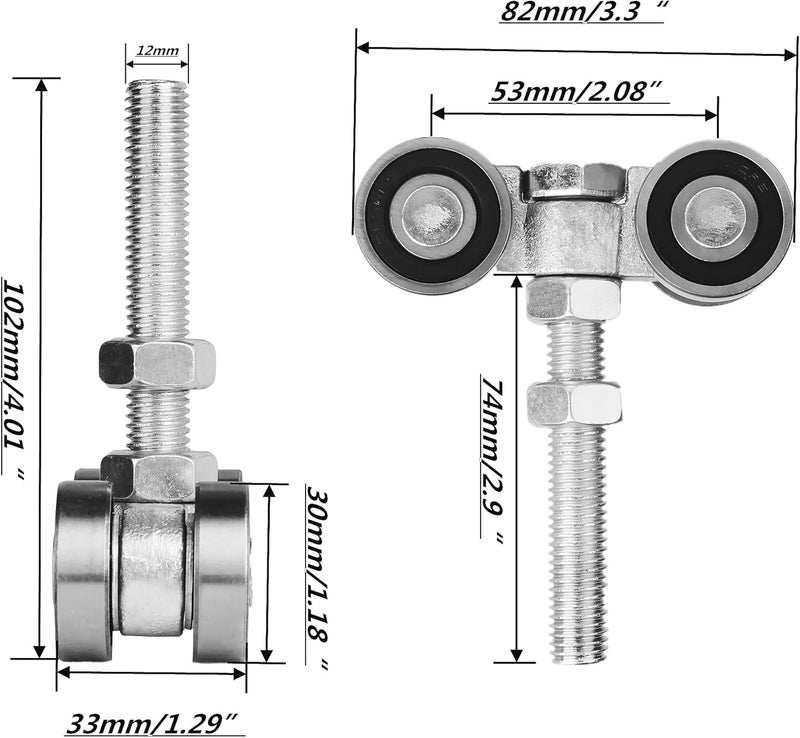 BiJun 4 Wheel Trolley Assembly Roller, Silent Trolley Roller Steel with M12 Bolt for Use with 1-5/8" Wide and All1-5/8" Or taller Strut Channel - Image 5